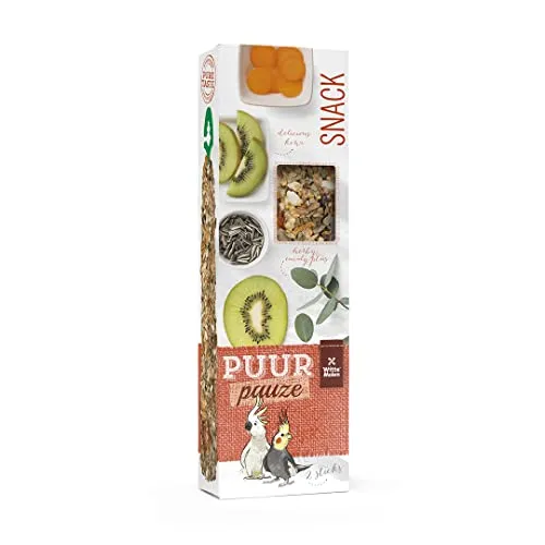 Witte Molen, Puur Pauze Sticks Kakadu Kiwi & Eukalyptus 140 g – Tray, 3 x gebackene Kaustäbe (2 Stück), köstliche und gesunde Aktivität, ohne Konservierungsstoffe, Farbstoffe oder künstliche Aromen
