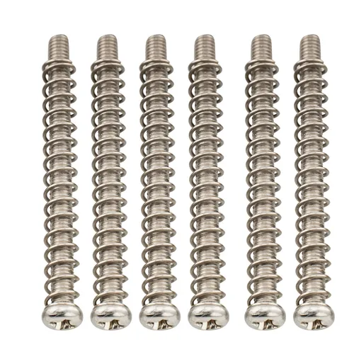 Musiclily Pro 6Pcs M3x40mm Stainless Steel Bass Bridge Saddle Screws Springs Set