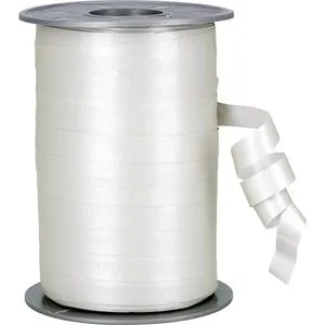 Präsent Geschenkband Opak, weiß, Kräuselband, 10mm x 200m, matt