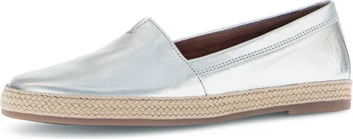 Gabor Damen Slipper - Modische Slip-Ons in Silber (Jute) - Slipper & Mokassins für Damen, aus hochwertigem Textil und Leder, ideal für modische Freizeitlooks und optimalen Tragekomfort.