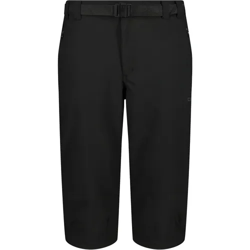 CMP Stretch-Caprihose für Herren, Schwarz, Größe 50 - Outdoorhosen mit CMP Dry Function-Technologie für trockenen Komfort bei intensiven Aktivitäten. Extrem elastisch und ausgestattet mit praktischen Reißverschlusstaschen.