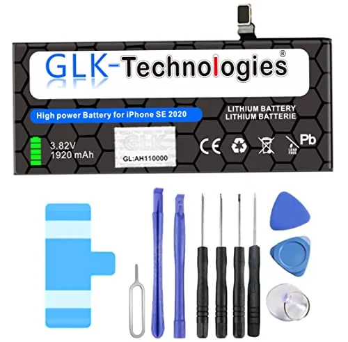 High Power Ersatzakku kompatibel mit iPhone SE 2016 | Original GLK-Technologies Battery |1624 mAh Akku | inkl. Werkzeug Set Kit Reparaturset NEU