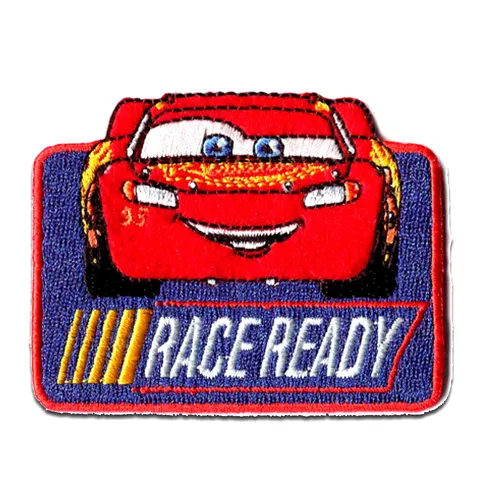 Aufnäher / Bügelbild - CARS 3 RACE READY Disney - rot - 7,1x5,1cm