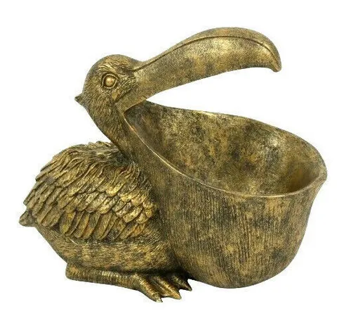 Pelikan Figur gold – Elegante Deko Schale in gold von Werner Voß