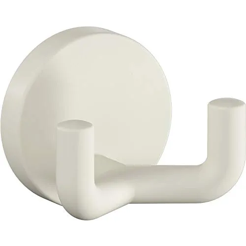 HEWI Mantelhaken 477.90B025 - 60 mm Breite - Griffe aus robustem Polyamid in reinweiß matt, ideal für moderne Innenräume. Mit einem Lochabstand von 22 mm und einer eleganten Rosette von Ø 50 mm.