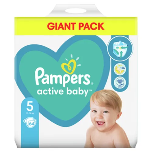 Pampers Active Baby Größe 5 Einwegwindeln 11-16 kg – 64 Stück