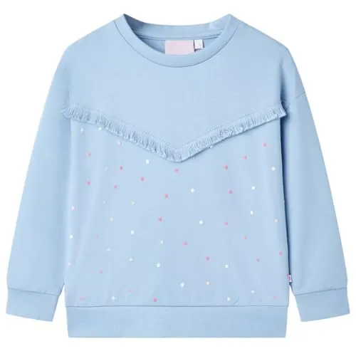 Kinder Sweatshirt Rundhalsausschnitt Langarmshirt Pullover Shirt Blau 92