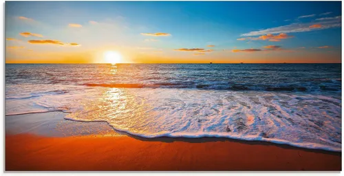 Artland Glasbild Sonnenuntergang und das Meer, Strand (1 St), in verschiedenen Größen