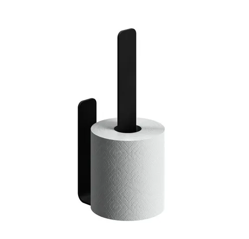 WEISSENSTEIN Toiletten-Ersatzrollenhalter - Schwarz, ohne Bohren - Toilettenpapierhalter, praktische Aufbewahrungslösung ohne Bohren, ideal für einfaches Anbringen in jedem Bad