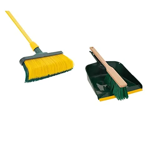 Krallenbesen Set 30 cm Holz mit Teleskopstiel - Praktisches Set mit Krallenbesen und Kehrschaufel für müheloses Kehren. Der Teleskopstiel ist individuell einstellbar und ermöglicht rückenschonendes Arbeiten. Ideal für Gartenwege und komplizierte Bodenstrukturen.