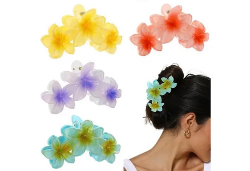 LuxusKollektion Haarklammer Blumen Haarklammer 4 Stück Acryl Große Haarspangen Damen Dünnes Haar