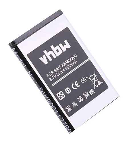 vhbw Akku kompatibel mit Samsung GT-C3750, GT-C5212, GT-C3560, GT-C3520, GT-E1080, GT-E1080i Handy Smartphone Telefon (850 mAh, 3,7 V, Li-Ion)