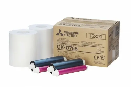 Mitsubishi CK-D 768 Fotopapier 15x20 cm - Drucker-Fotopapier für Thermodrucker, glänzende Oberfläche für hochwertige Ausdrucke, ideal für Fotos und Erinnerungen.