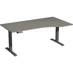 Geramöbel Tisch Elevate Plus 1800x1000mm - Höhenverstellbar - Hochwertiger Schreibtisch mit 3-fach Teleskop-Hubmechanik und 1 Motor pro Tischbein. Ideal für ergonomisches Arbeiten, mit praktischer USB-C Ladebuchse und stabiler Montage.