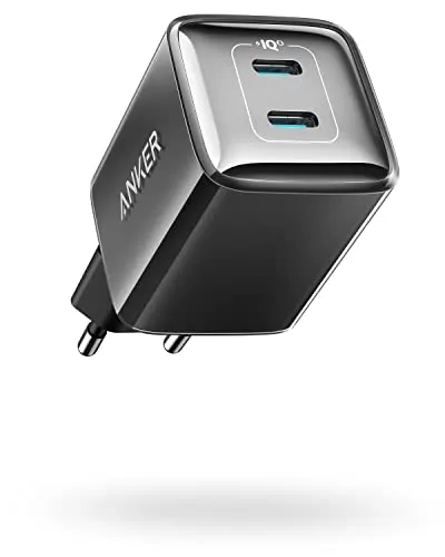 Anker 521 Ladegerät Nano Pro - Kompaktes 40W Dual-Port USB-C Netzteil - Ladegeräte & Dockingstationen: 40W Leistung für schnelles Laden von MacBook Air und iPhone 15 gleichzeitig, mit fortschrittlichem Ladeschutz durch ActiveShield.