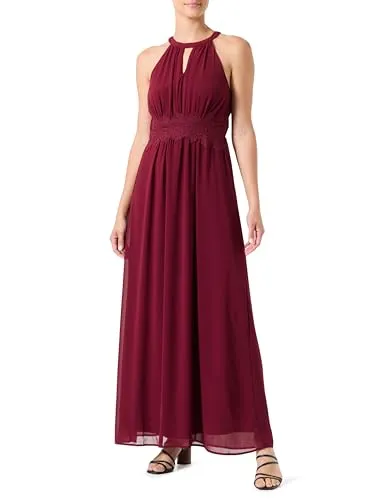 Vila Abendkleid VIMilina - Elegantes Spitzenkleid in Merlot - Kleider - 1-teiliges Abendkleid mit Spitze, recycelten Materialien und elegantem Keyholeverschluss für einen stilvollen Auftritt.