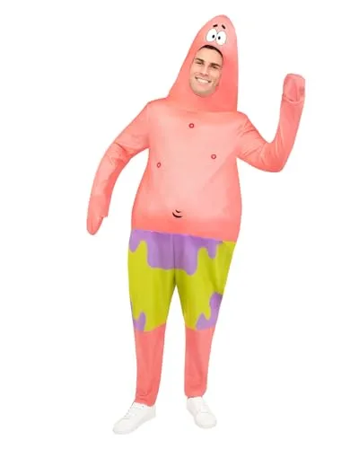 Funidelia Offizielles Patrick Kostüm - SpongeBob Schwammkopf für Herren und Damen, Cartoon-Overall für Kinder, Karneval, Halloween und Party Kostüme - Größe S-M
