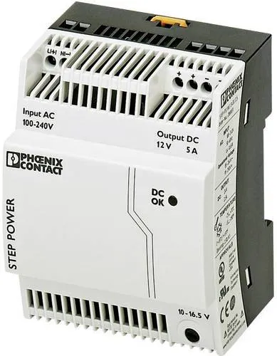 Phoenix Contact Hutschienen-Netzteil 12 V/DC 5A - Netzteil für Installationsverteiler, kompakt und energieeffizient mit 5 V/DC und max. 6,5 A Ausgangsstrom.