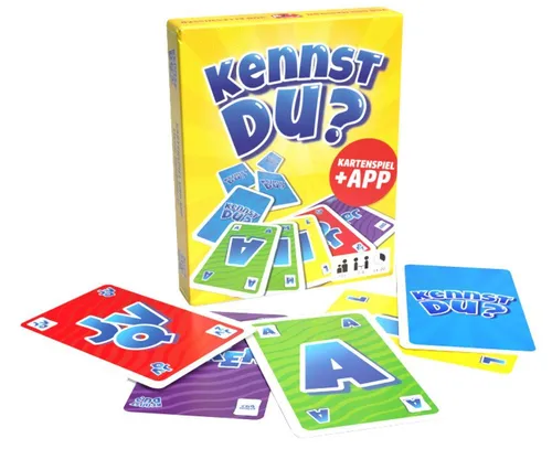 KennstDu? Spiel mit App für iOS und Android - Interaktives Buchstaben-Kartenspiel, für 2 bis 8 Spieler, fördert Farben und Sprache, Made in Germany