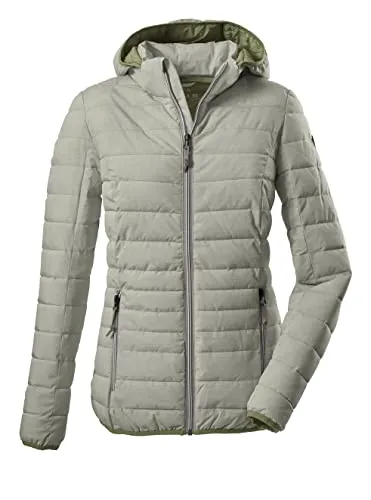 G.I.G.A. DX Damen Casual Funktionsjacke Uyaka Stripe - Steppjacke in Daunenoptik, wasserabweisend mit 8.000 mm Wassersäule und abzippbarer Kapuze, ideal für umweltbewusste Modebewusste.