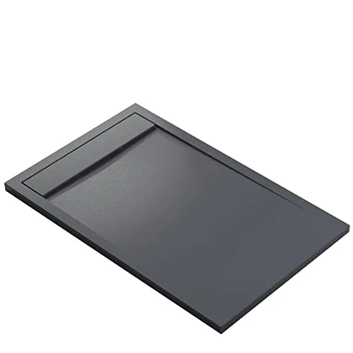 BERNSTEIN Duschtasse 140x90 cm Anthrazit Matt - Duschkabinen & -wände: Flache Mineralguss-Duschwanne mit rutschfester Oberfläche und einfacher Pflege, ideal für moderne Badezimmer.