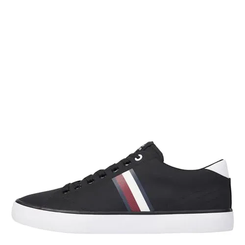Tommy Hilfiger Herren Vulcanized Sneaker Schuhe, Schwarz (Black), 42