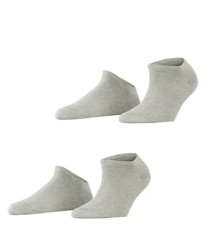 ESPRIT Damen Sneakersocken Uni Multipack W Sn Baumwolle kurz einfarbig 2 Paar, Grau Grey/Red 3821, 39-42