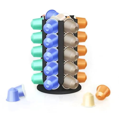 NewGround Designs Kapselhalter für Nespresso Kapseln (30+ Kapseln) - Kapselspender, Kapselständer, Halterung, Kapsel-Tower