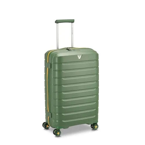 RONCATO Neon Butterfly Medium Luggage M V. Militare - Robuster Trolley aus recyceltem Material, ideal für ordentliche Reisen mit viel Stauraum, Maße: 42 x 67 x 26 cm