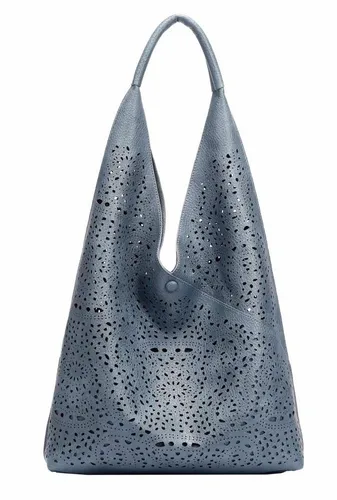 ITALYSHOP24 Damen Tasche XXL 2in1 Shopper Hobo Bag in Blau in blau von ITALYSHOP24