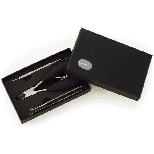 MANePED Maniküre-Etui – Professionelles Maniküre und Pediküre-Set für Zuhause - Komplettes Maniküre-Set für die private Nagelpflege, inklusive ergonomischer Nagelschere und rostfreier Edelstahlwerkzeuge – ideal für präzise Pflege und einfache Handhabung.