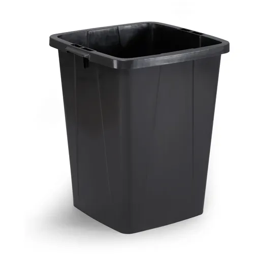 DURABLE Abfallbehälter DURABIN® 90L schwarz - Haushaltszubehör, quadratische 90L Abfalltonne mit Tragegriffen für einfachen Transport, ideal für effektive Mülltrennung und Recycling.