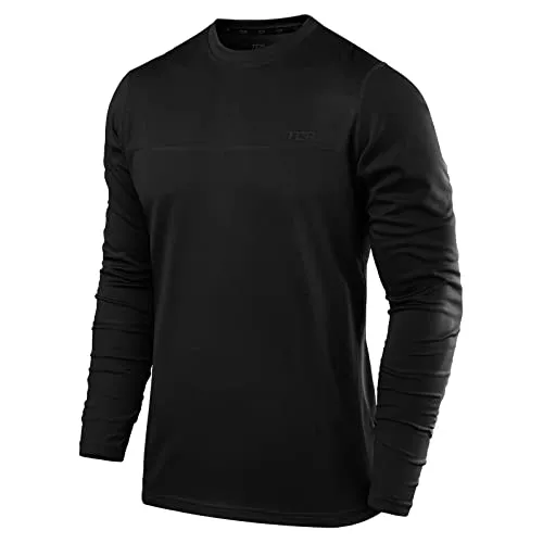 TCA Element Sport Langarmshirt Herren - Atmungsaktives Laufshirt mit Daumenlöchern - Activewear-T-Shirts für Herren, leichtes Mesh-Gewebe mit TCA D.R.Y.-Technologie für optimalen Feuchtigkeitstransport und Komfort bei kaltem Wetter.