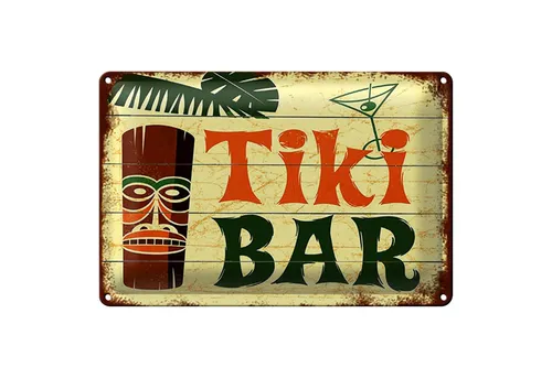 Roomando Metallschild Spruch 18x12cm TIKI Bar Cocktail