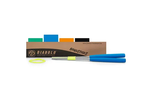 Diabolo Freizeitsport Spiel Diabolo Handstäbe 32cm (blau/silber)