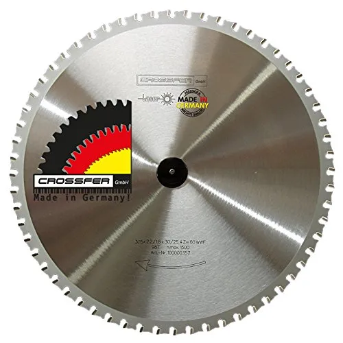 Metall Kreissägeblatt 305x25,4 Z60 WWF Wechselzahn für Dry-Cutter, Kappsägen, JEPSON, Kaltkreissägen, MAKITA, Metall Handkreissägen. Spezialsägeblatt für Eisen sowie nicht-/niedrig legiertem Stahl. Auch geeignet für andere NE-Metalle.