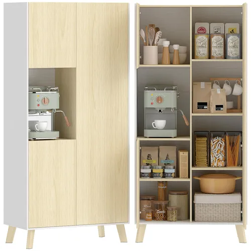 HOMCOM Küchenbuffet mit Soft-Close-Scharniere und verstellbaren Böden