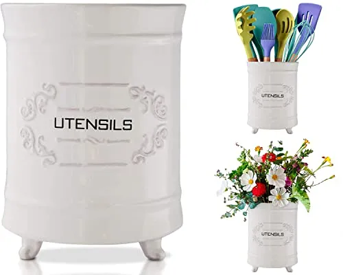 Comfify Französischer weißer Keramik-Utensilienhalter