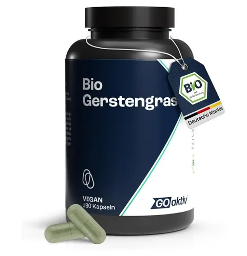 Bio Gerstengras Kapseln 1500 mg je Dosis reine Pflanzenkraft 180 Kapseln GOaktiv
