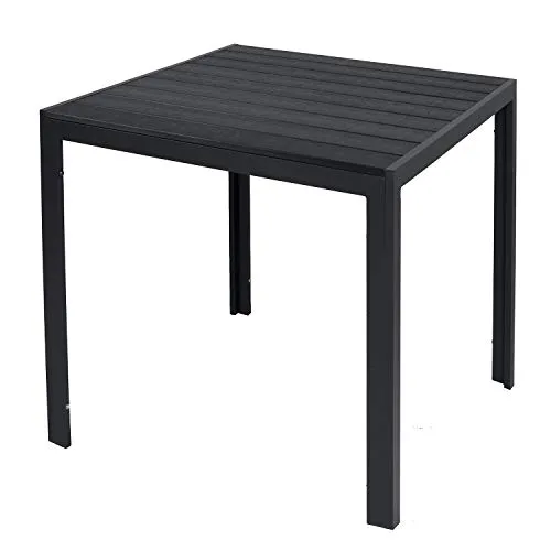 INDA-Exclusiv Non-Wood Gartentisch Aluminium 80x80cm - Gartentisch mit pflegeleichtem Aluminiumgestell und WPC-Tischplatte, ideal für Terrasse oder Balkon. Bietet Platz für 4 Personen und überzeugt mit edler Holz-Optik.