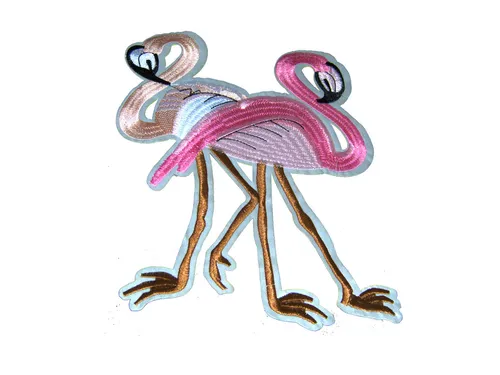 Aufnäher / Bügelbild - Flamingo Vogel Tier XL – pink – 25,4x19cm