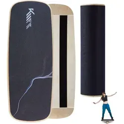 KM - Fit Balanceboard Kraft- & Gleichgewichtstrainer - Balance Board für Fitness und Stabilisationstraining, max. Belastbarkeit 200 kg, mit rutschfester Oberfläche für sicheres Training.