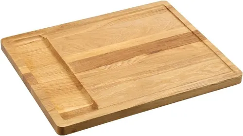 KESPER® Schneidebrett Eichenholz mit Vertiefung 45 × 36 × 2,5 cm - Hochwertiges Schneidebrett aus Eichenholz mit praktischer Vertiefung für Saft. Ideal für die Zubereitung von Speisen und langlebig im täglichen Einsatz.