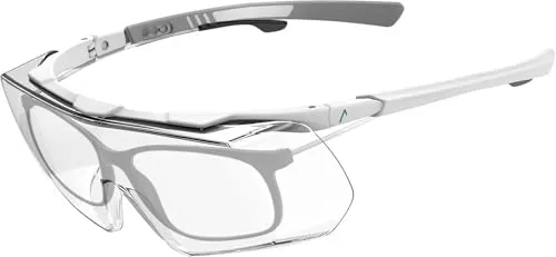 ACE Evo OTG Arbeits-Brille für Brillenträger - Über-Schutzbrille für Kosmetik, Medizin & Labor - EN 166 - Weiß - 1er Pack
