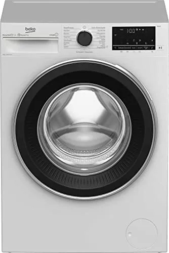 Beko B5WFU58415W b300 Waschvollautomat - Waschmaschine mit 8 kg Fassungsvermögen, SteamCure Dampffunktion für effektive Fleckenentfernung und Bluetooth-Steuerung für bequeme Bedienung per App.