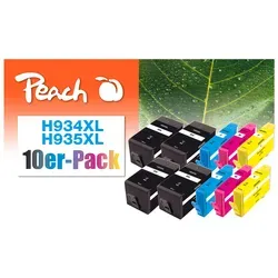 Peach 10er-Pack Tintenpatronen kompatibel zu HP 934XL/935XL