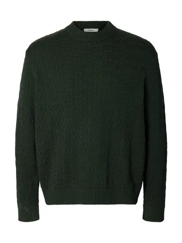 SELECTED HOMME Regular Fit Strickpullover 'PHILIP' in Dunkelgrün, Größe XXL - Der bequeme Strickpullover für Herren von SELECTED HOMME bietet eine angenehme Regular-Fit Passform aus reiner Baumwolle. Ideal für lässige Outfits, sorgt er für ein tolles Tragegefühl und ist vielseitig kombinierbar.