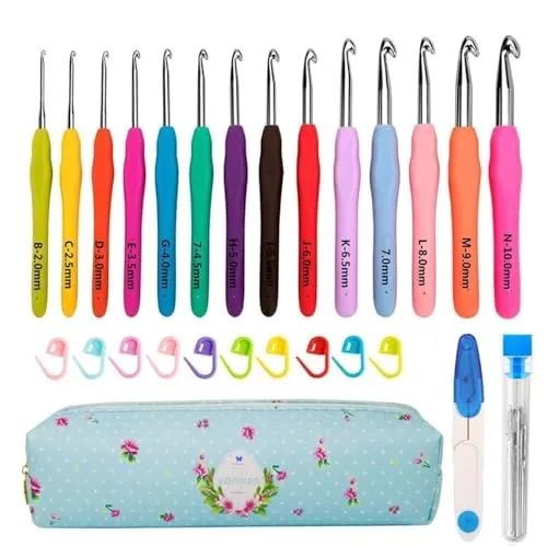 Whew Clear case 1001Häkelnadel-Set mit Koffer 14 Größen (Swahars)