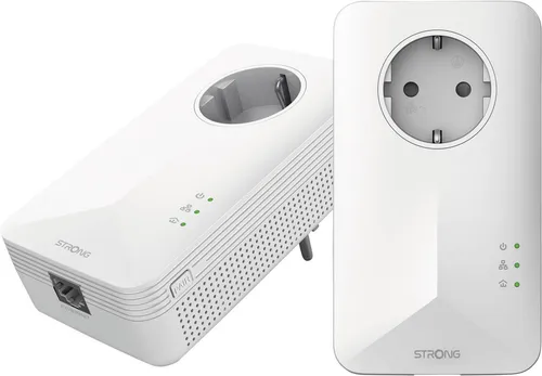 Strong Powerline 1000 2er-Pack - Schnelles Internet über Stromnetz - Powerline (Netzwerke über Stromnetz) - Ideal für stabile Internetverbindungen in jedem Raum, einfach zu installieren und im 2er-Pack für bessere Abdeckung.