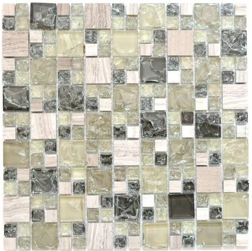 Naturstein Glasmosaik Marmor Mosaikfliesen graugrün anthrazit hellgrau  ...